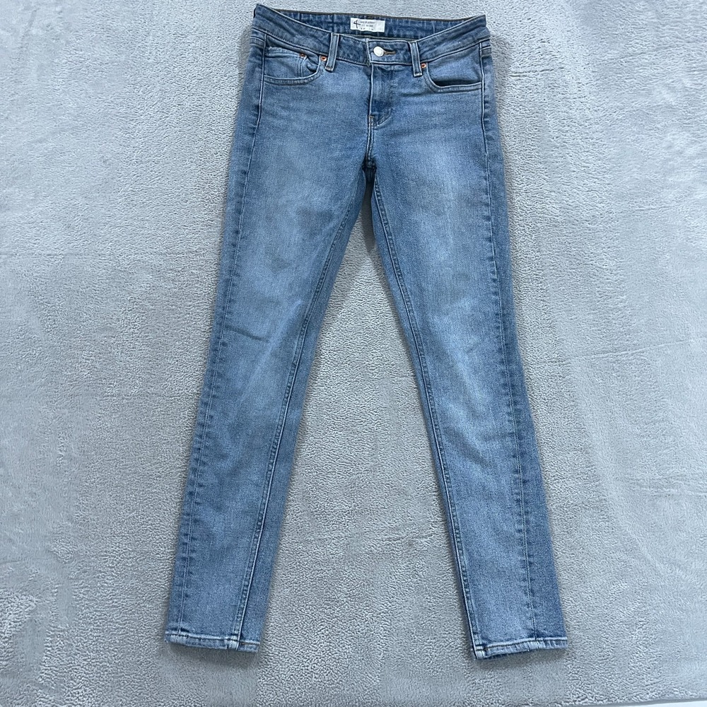 Levis Jeans Womens 28x30 Blue 711 Skinny Altered Stretch‎ Med Wash Denim Retro